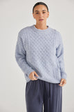 KNIT: Marnie Cable Knit- Ice Blue