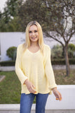 TOP: Roll up Sleeve Knit-Baby Yellow