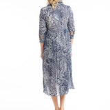 DRESS: Leros Layers Collar Dress- Navy