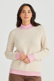 KNIT: Alexis Knit Jumper/ Natural W Pink