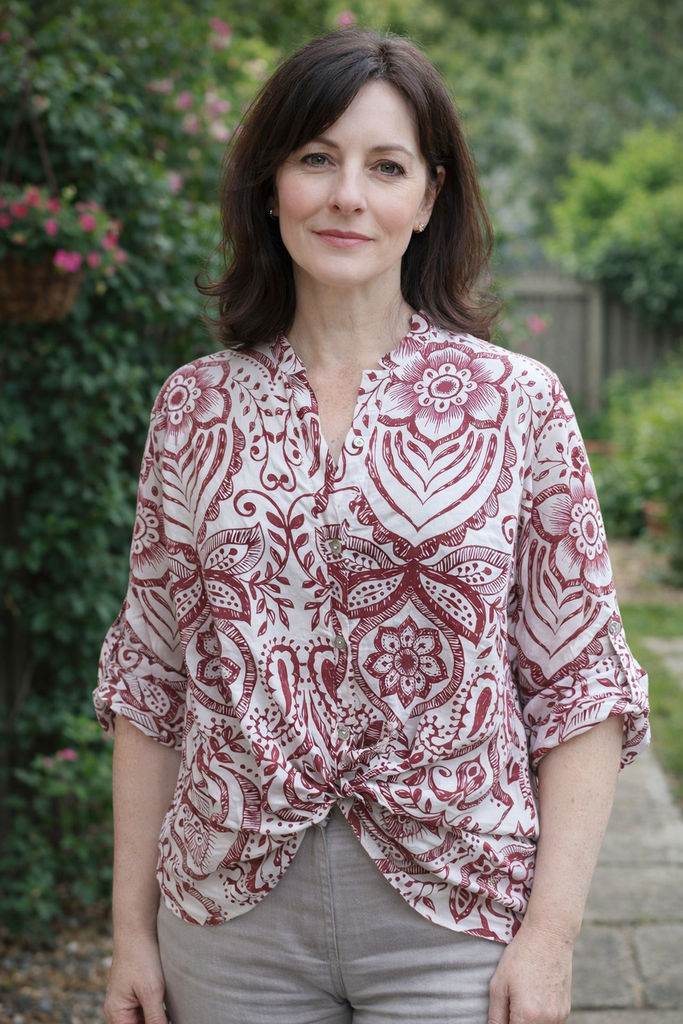 SHIRT: Oriane-Print-Oversized-One Size