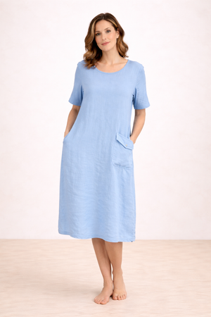 DRESS: Astra-Plain, w/pocket & tuck