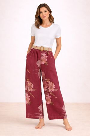 PANT: Lotita-Print w/elastic waist & belt