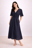 DRESS: Renata-Plain, long, empire, v-neck