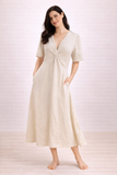 DRESS: Renata-Plain, long, empire, v-neck