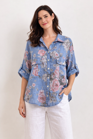 JACKET: Chiara-Floral w Pockets