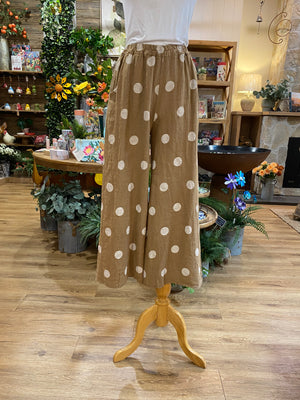 PANT: Diana-Spot print w/elastic waist