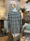 TOP: Lucie-Stripe-V Neck-One Size