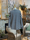 TOP: Lucie-Stripe-V Neck-One Size