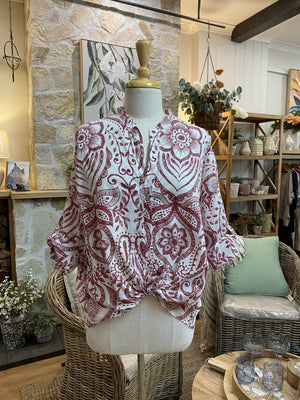 SHIRT: Oriane-Print-Oversized-One Size