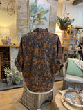 SHIRT: Sabine-Frill V-Neck-Choc/Or-One Size