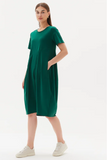 DRESS: Diagonal Seam Dress- Emerald