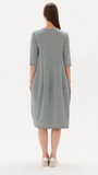 DRESS: 3/4 Diagonal Seam Dress - Lt Green Stripe