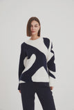 KNIT: Abstract Print Navy/Cream