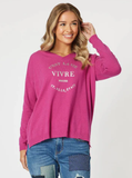 SWEAT: CEST LA VIE SWEAT- FUCHSIA