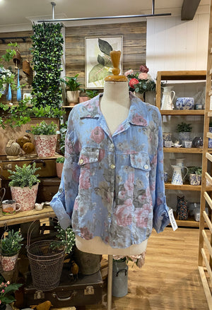 JACKET: Chiara-Floral w Pockets
