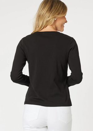 TEE: GS L/LS CREW NECK TEE- BLACK