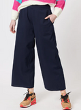 PANT: Kimmy Ponti Wide Leg Pant-Navy Blue