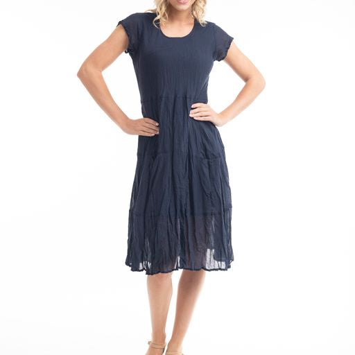 DRESS: Essential Front Pocket Dress- Navy
