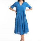 DRESS: Essentials Collared Mid Dress- Nautical Blue
