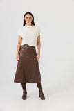 Skirt: Matrix Midi Skirt- Chocolate