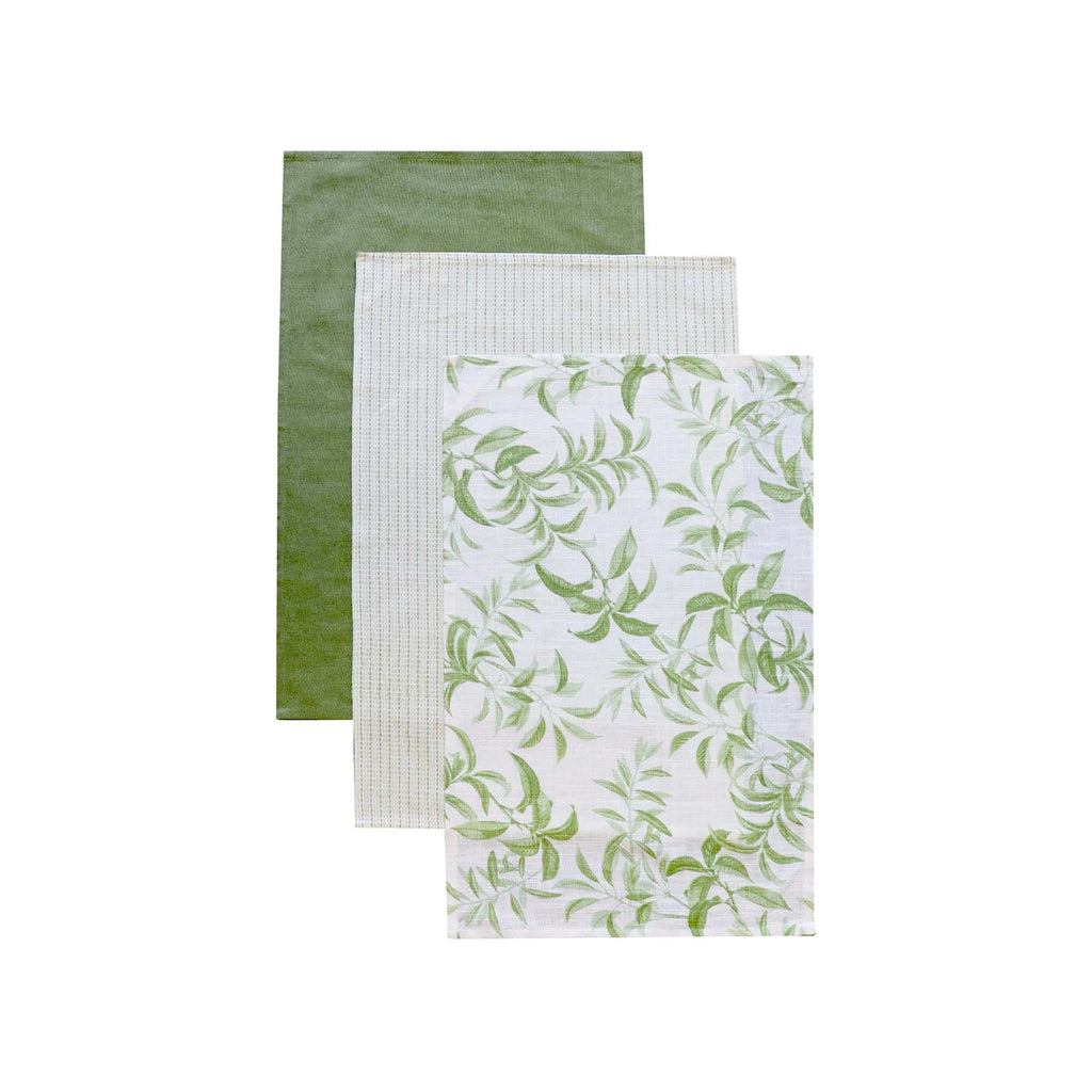 DECOR: Hampstead Leaf Tea Towel Pkt of 3