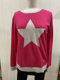 Top: Star Jumper Crew Pullover -Pink