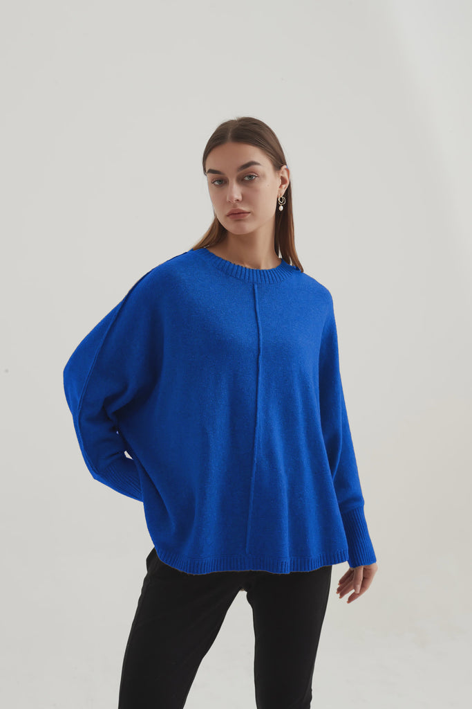 KNIT: Exposed Seam Knit - Electric Blue
