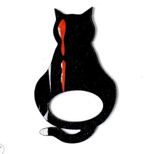 GLASSES BROOCH: Black Cat
