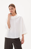 TOP: Funnel Neck Top- White