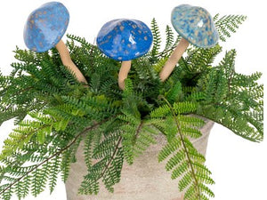 DECOR: Ceramic Blue Mushroom Spike