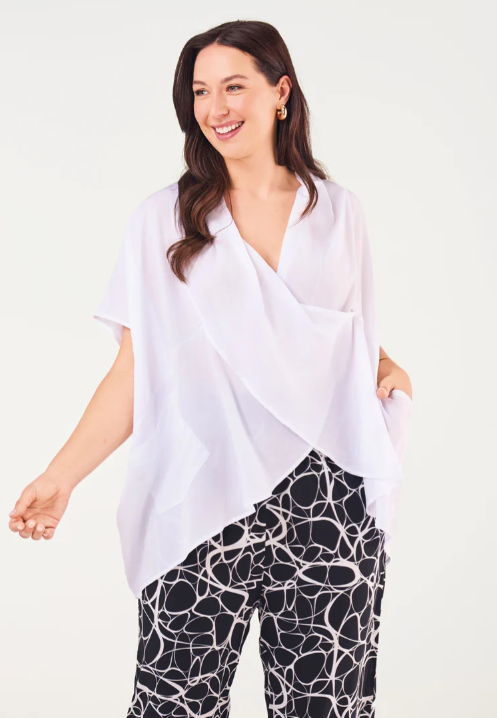 TOP: Wrap Front Top-White
